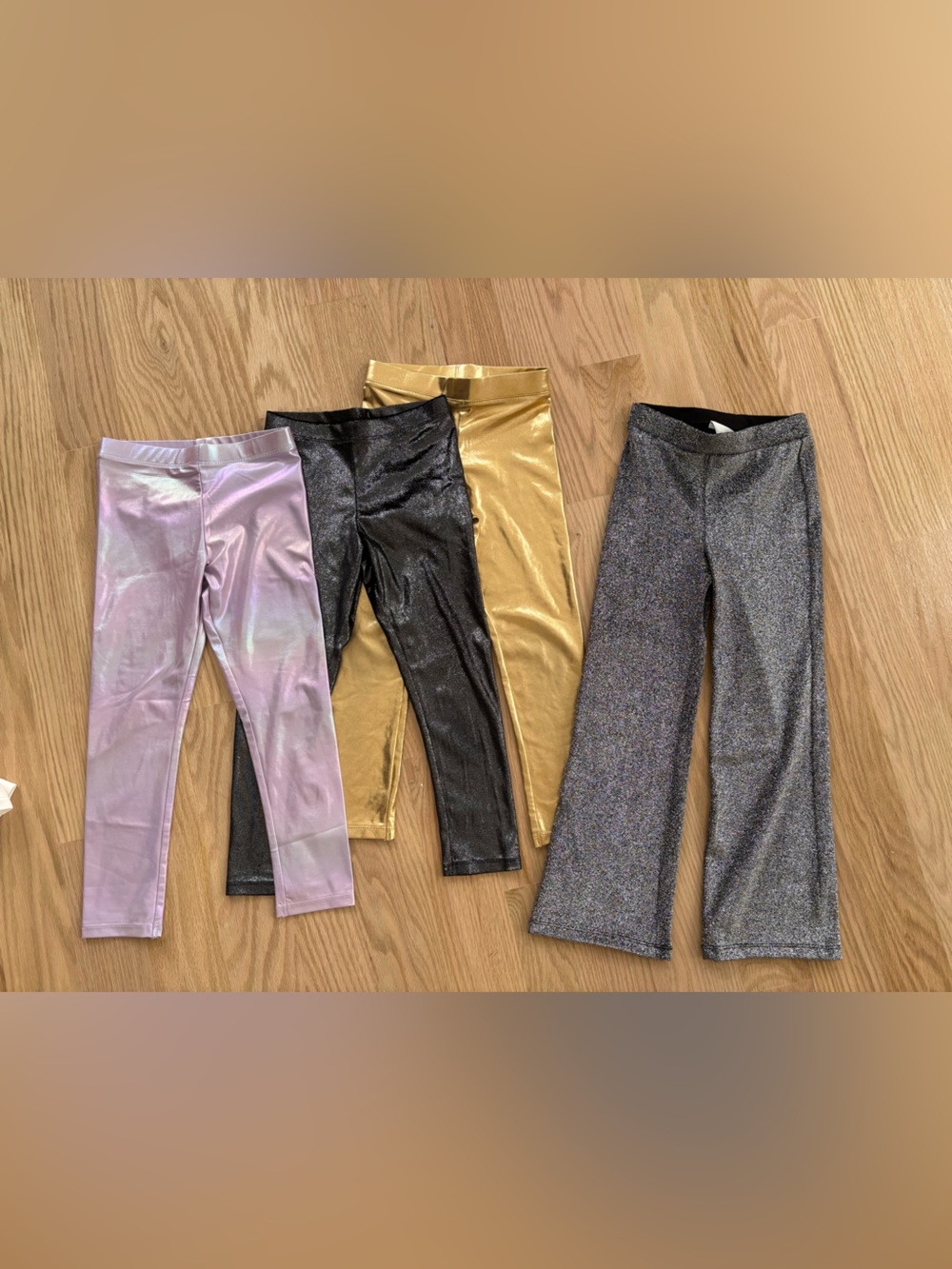 H&M Metallic Kids Leggings — Gold, Black, Silver, Pink